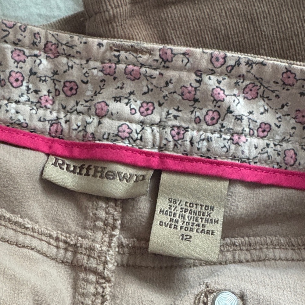 Ruff Hewn Woman’s Corduroy Pants in Tan - Picture 2 of 2